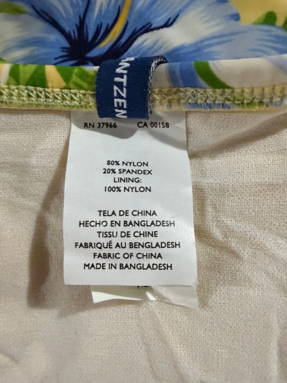 Jantzen Yellow Floral Tankini with Blue & Green Tropical Print Size 16 - Picture 5 of 6